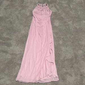 Davids Bridal Pink Halter Maxi Dress